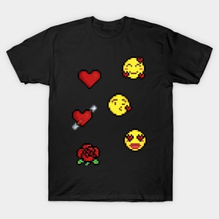 Valentine's Day Pixel Stickers T-Shirt